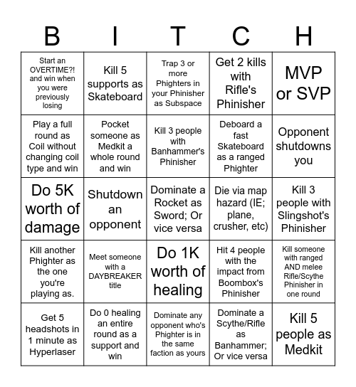 PHIGHTING! Bingo Card