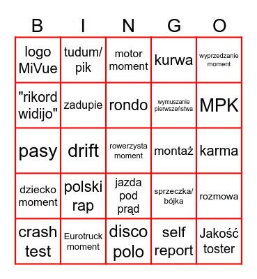 STOP CHAM BINGO Card