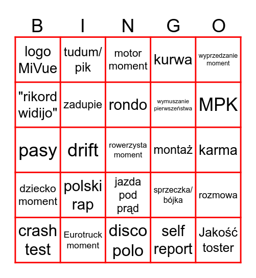 STOP CHAM BINGO Card
