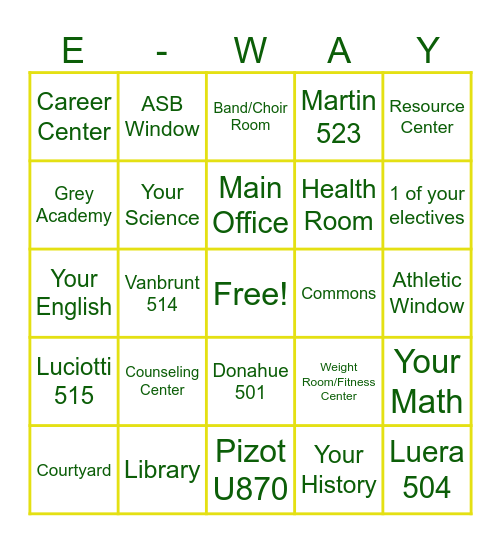 Evergreen Bingo Card
