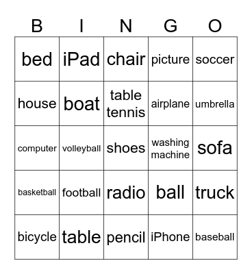 Around Us Bingo Card