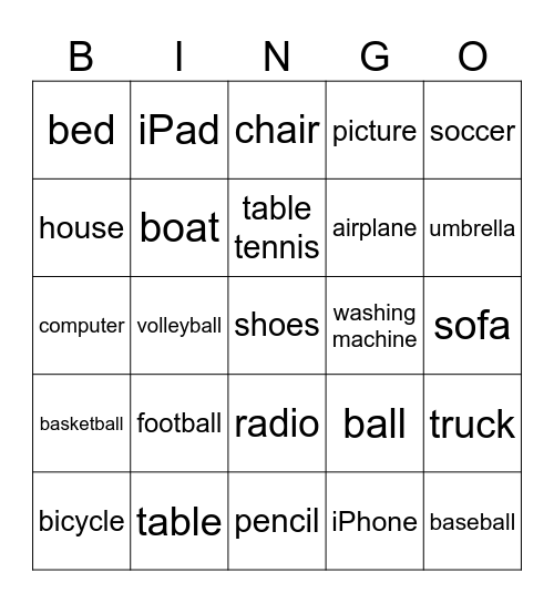 Around Us Bingo Card