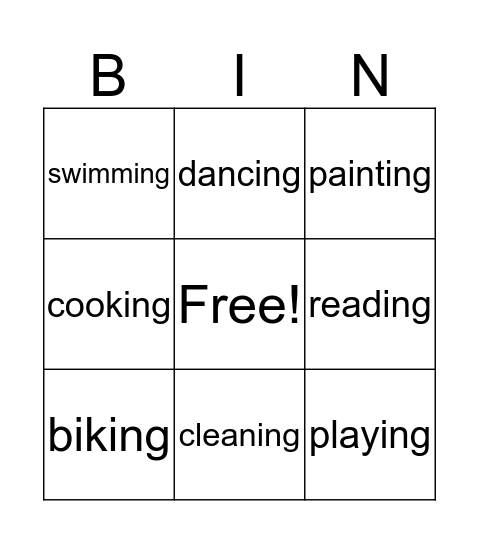 Things to do instead of tv Bingo Card