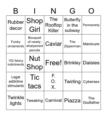 You've Got Mail Bingo Card
