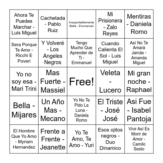 Cumple Lily Bingo Card