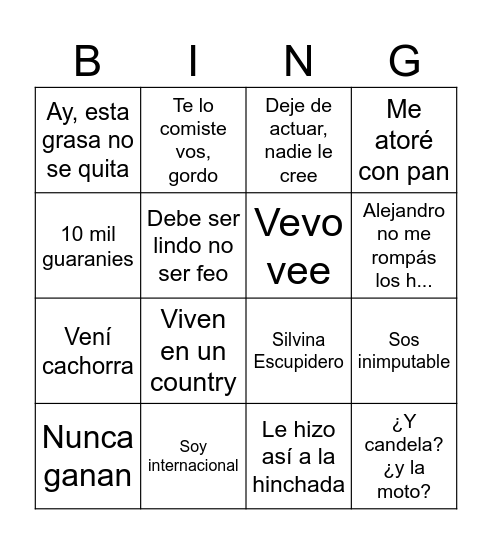Bingo de memes Bingo Card