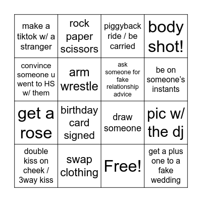 GIRLS NIGHT Bingo Card