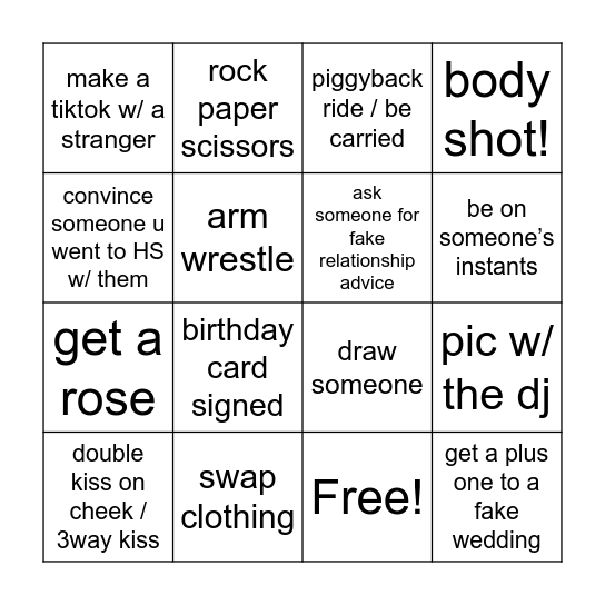 GIRLS NIGHT Bingo Card