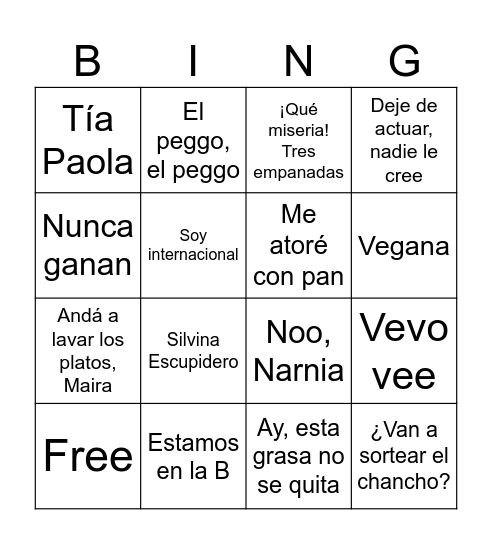Bingo de memes Bingo Card