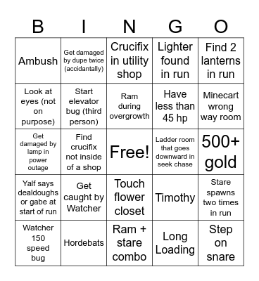 The Foundation Bingo Card