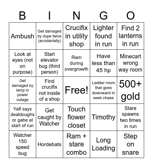 The Foundation Bingo Card
