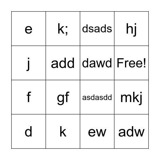 Bingo Card
