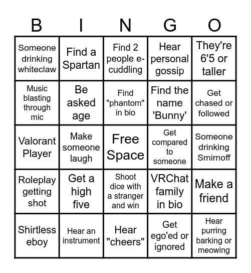 VRCBingo Card