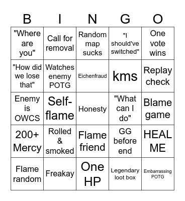 Overwatch BINGO Card