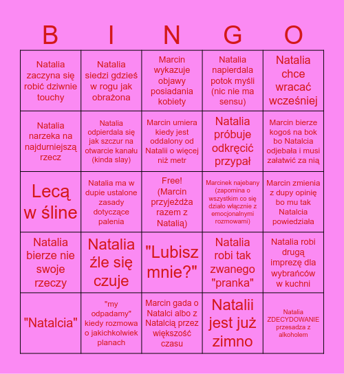 Marcin (+Natalia) na imprezie Bingo Card