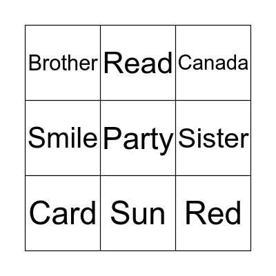 Canada 150  Bingo Card