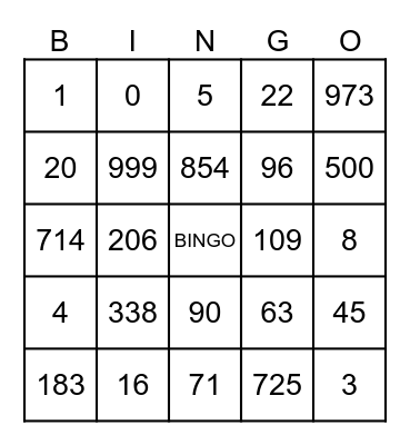 Bingo Card