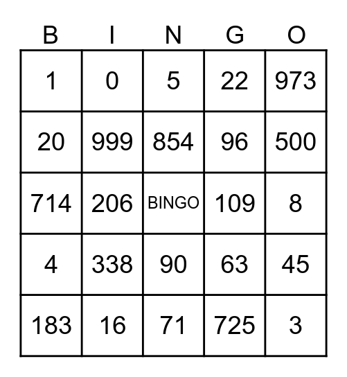 Bingo Card