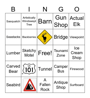 HWY 101 BINGO Card