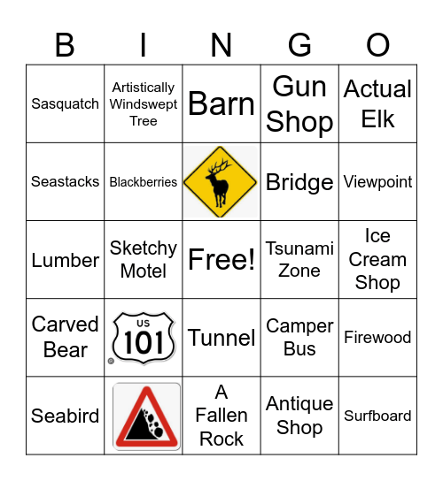HWY 101 BINGO Card