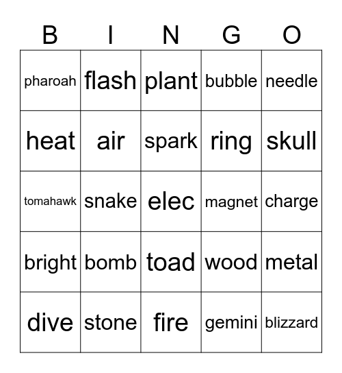 MM1~6 Bingo Card