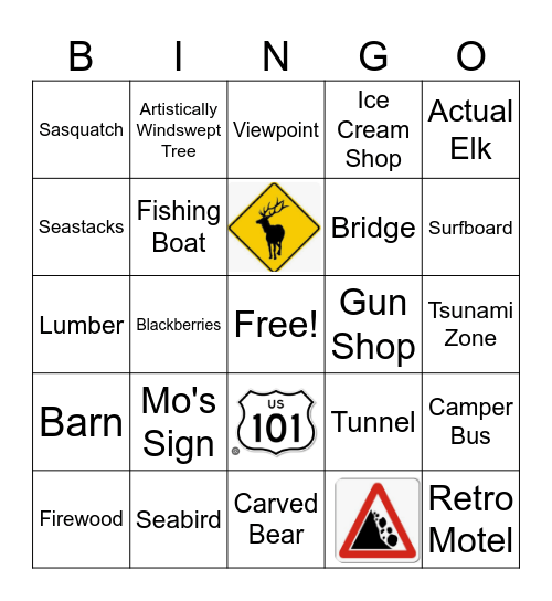 HWY 101 BINGO Card