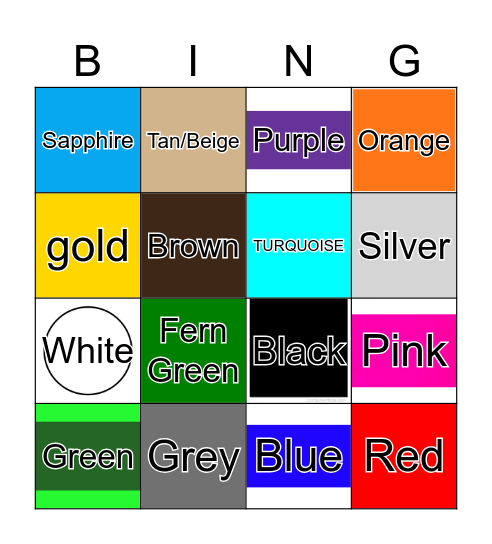 Color and Shapes Bingo Card