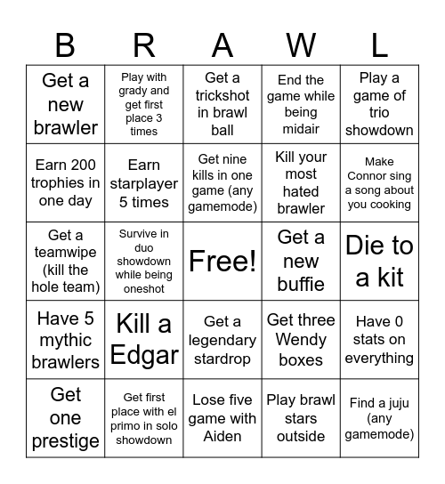 Brawl stars bingo Card