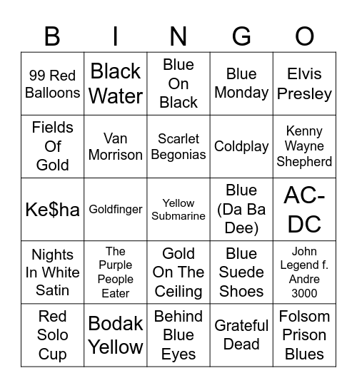 Taste The Rainbow (Part 1) Bingo Card