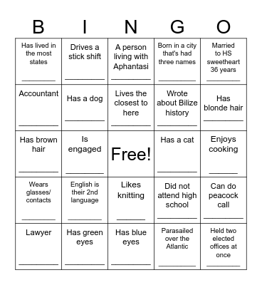 Do You Know Me Now? Bingo Card