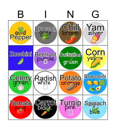 Colour Bingo Card