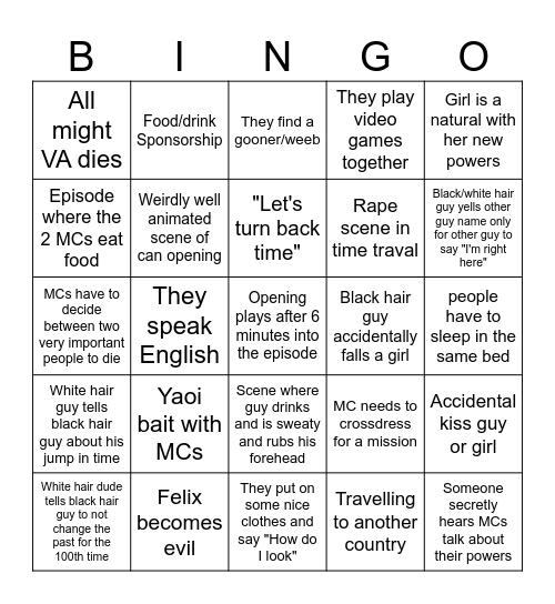 Link Click board Bingo Card