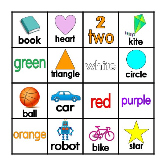 Vocabulary Bingo Card