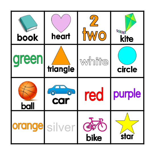 Vocabulary Bingo Card