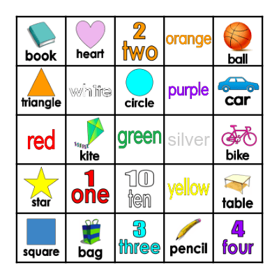 Vocabulary Bingo Card