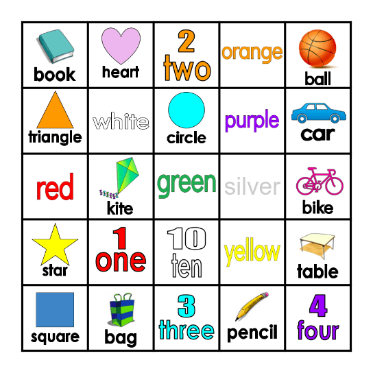 Vocabulary Bingo Card