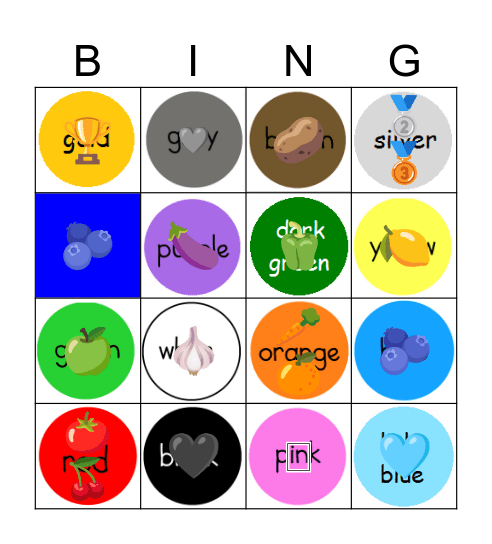 Colour Bingo Card