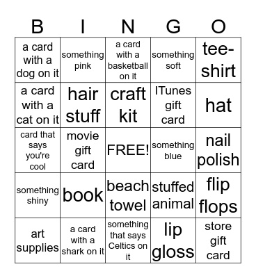 Leilei's shark party bingo Card