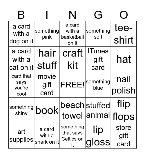 Leilei's shark party bingo Card