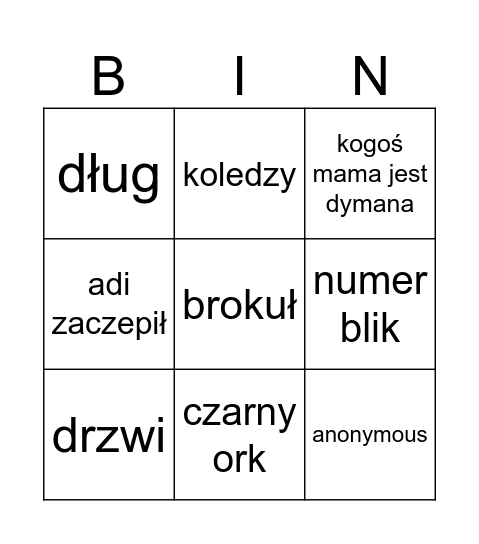 discord Bingo Card