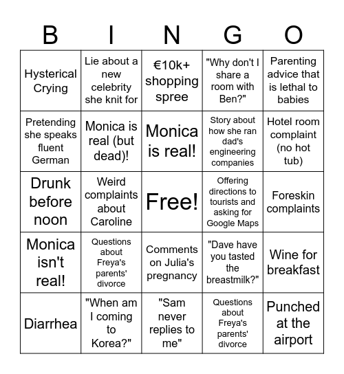 Kathleen in Vienna Bingo Card