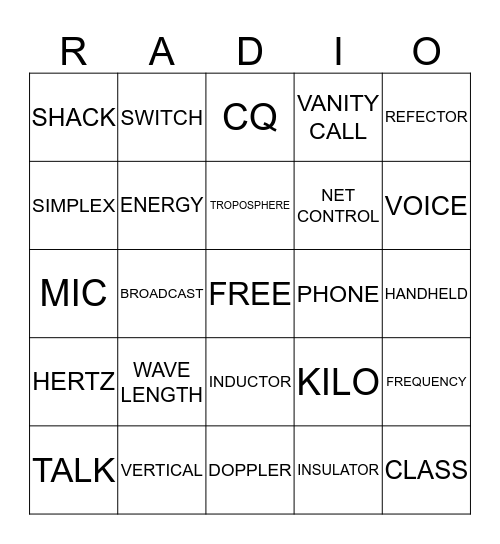 APPLE CITY AMATEUR RADIO CLUB Bingo Card