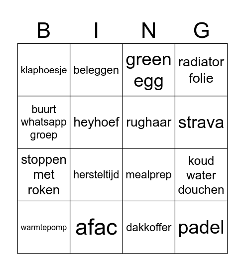 MID MIDLIFE Bingo Card