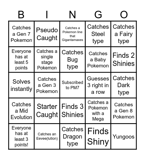 PM7 Word Puzzle Bingo Card