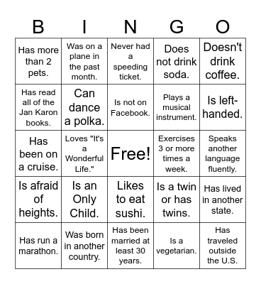 Leader Bingo Card