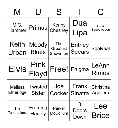 Music_08152026 Bingo Card