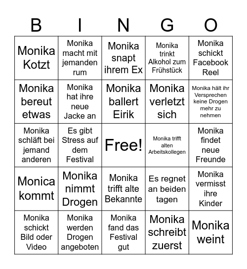 Monika Festival Bingo Card