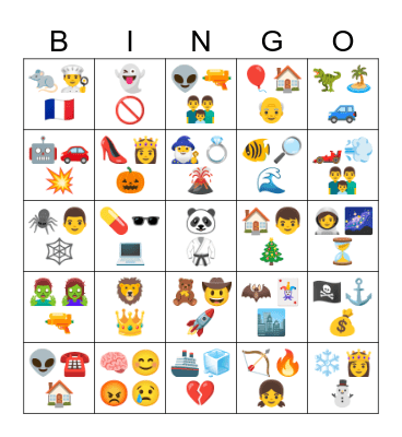 🎬 Emoji Movie Madness Bingo Card