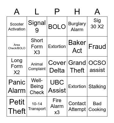 FALL 2026 BINGO!!! Bingo Card