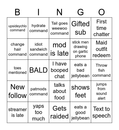 ScaredyChlo's Bingo! (post in discord) Bingo Card